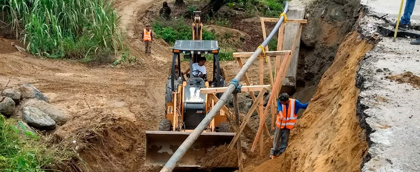 Reconstrucción de camino puente San Antonio, Oaxaca